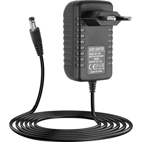 Adaptateur Secteur 12V 2A, Transformateur AC 100-240V 50/60Hz à DC 12V, Alimentation Universelle avec Prise 5,5 mm x 2,5 mm pour Bandes LED Lampe Routeurs Caméras CCTV (24W 12V) (1/3)
