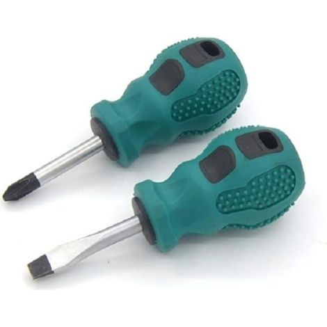 Lot de 2 tournevis magnétiques avec poignées en caoutchouc, disponibles en 2 formes : Phillips, Hexagone et Plat. (1/4)
