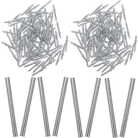 jeu de clous à double tête pour plinthes, clous invisibles sans joint pour le travail du bois, fixations murales à double extrémité avec barillets d'installation pour plinthes et moulures. (1/4)