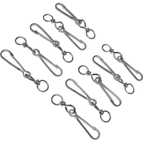 Zinc Plated Simplex Swivel Hooks 45MM X10 (Dog Clip Lanyard Key Ring Snap Hook)