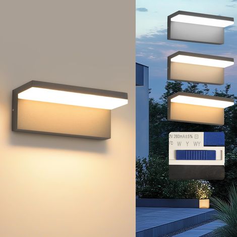 22W Applique Murale Extérieure LED 3000K 4000K 6500K IP65 Anthracite (1/5)