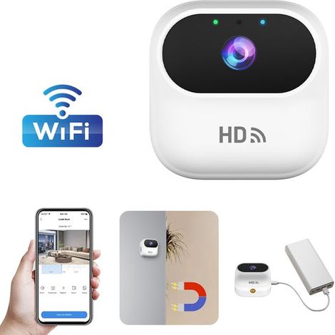 Cámaras de seguridad，Ultra HD 1080p，Cámara para mascotas，Cámara Wi-Fi con aplicación，Cámara de vigilancia，Tarjeta SD de 64 GB (no incluida) (1/5)