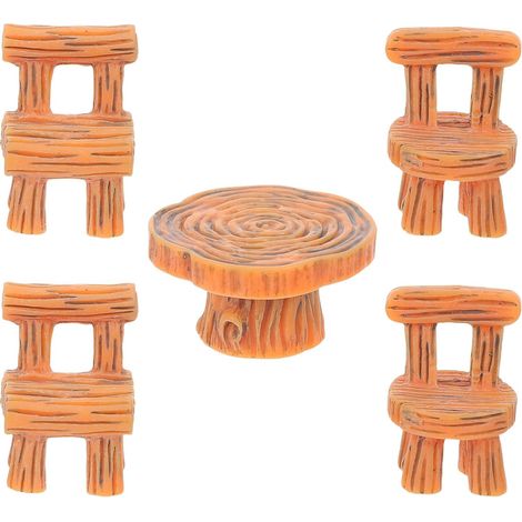 5 teiliges Miniatur Tisch und Stuhlset Mini