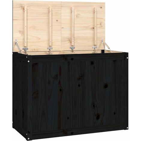 Maison Exclusive - Wäschetruhe Schwarz 88,5x44x66 cm Massivholz K (1/5)
