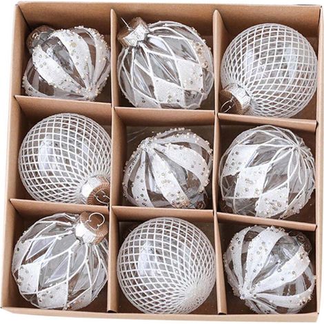 Adornos colgantes para el árbol de Navidad - Blanco transparente (1/5)