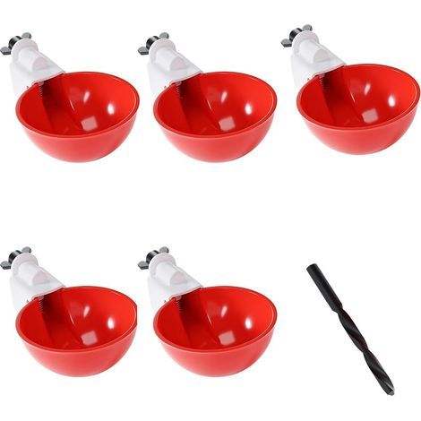 Lot de 5 abreuvoirs automatiques pour poules, oiseaux, canards, oies, dindes (1/5)