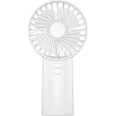 Leistungsstarker, tragbarer Ventilator mit 3 Geschwindigkeitsstufen, integrierter Taschenlampe, USB-aufladbar, ideal für Reisen, Outdoor-Aktivitäten und Büro (weiß) (1/4)