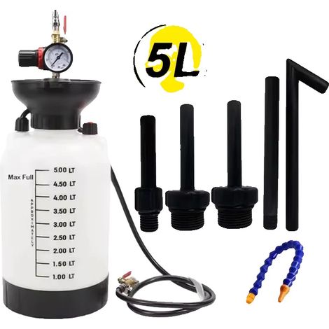 Bomba de fluidos para automóviles, capacidad de 5 litros, presión de salida de 1000 PSI, material resistente al aceite, compatible con transmisiones manuales y automáticas, diseño fácil de usar. (1/5)