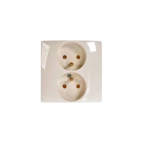 Prise double Niloe avec/sans compact 16 A 250 V avec obturateurs crème 764641