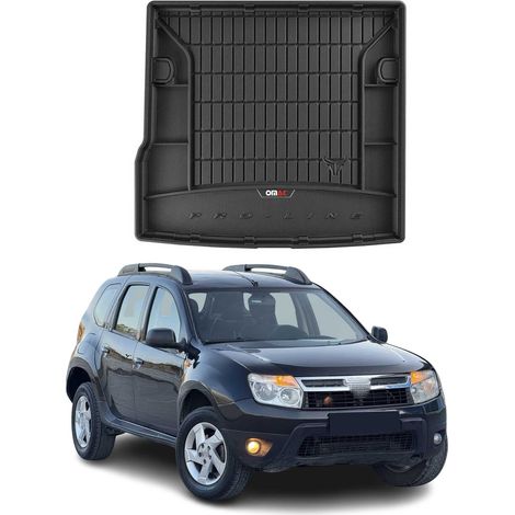 Tapis de Coffre 3D TPE Premium Compatible avec Dacia Duster I 2010-2018 - Bac de Protection de Coffre Intérieur antidérapant Revêtement de Coffre Bords Hauts pour Voiture Noir