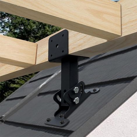 Supporti regolabili per pergolati – Supporto per tetto in metallo – Staffe per pergolati resistenti  Kit di barre per tetto per pergolati con viti per tende da sole e travi in legno – Semplice e sicur (1/4)