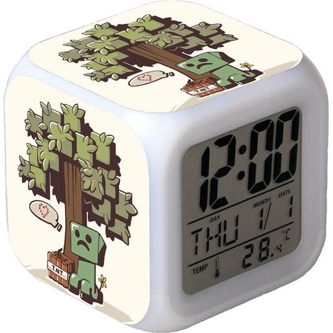 Digitaler Multifunktionswecker Minecraft-Wecker LED-Edition