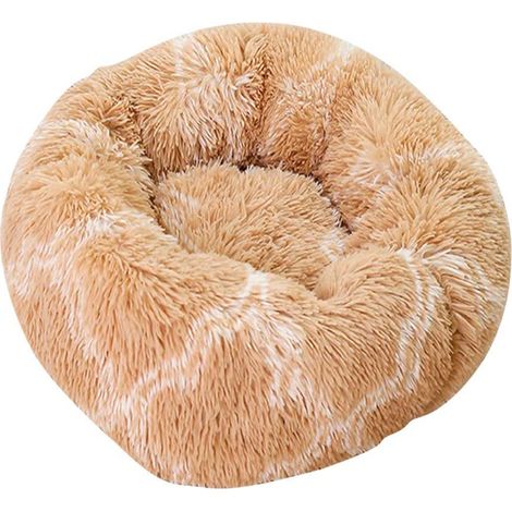 Panier pour chat ultra doux et moelleux, matelas amovible et lavable, joli lit rond en peluche pour chat, chien et chaton (1/5)