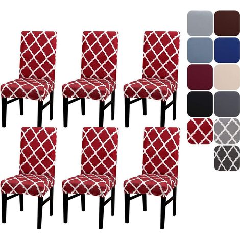 Stuhlhussen 6er Set Stretch für Esszimmerstühle, abnehmbar & waschbar (1/5)