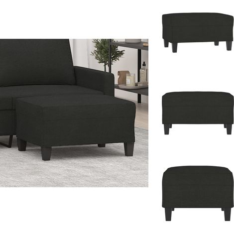 Fußhocker Schwarz 70x55x41 cm Stoff - Fußhocker - Schwarzer Hocker - Beistelltisch - Lounge Möbel - Sitzsack (1/5)