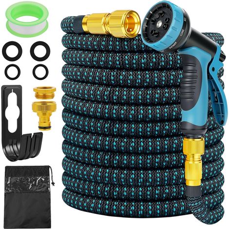Expandable Garden Hose 15 m with 1/2 Inch and 3/4 Inch Fittings Flexible (1/5)