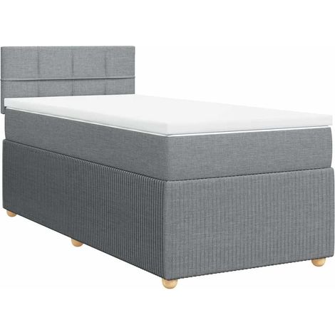 Maison Exclusive - Boxspringbett mit Matratze Hellgrau 90x200 cm