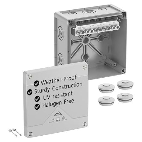 Spelsberg Caja de derivación, tipo de protección IP66/IP67/IP69, máx. 10², resistencia al impacto IK09, clase de protección II, Ui 690V AC, Ui 690V DC, DLG, DNV, VDE, libre de halógenos, 41042001