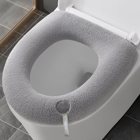 Weiche und dicke 2-teilige WC-Sitzmatte mit Griff, passend für alle ovalen WC-Sitze