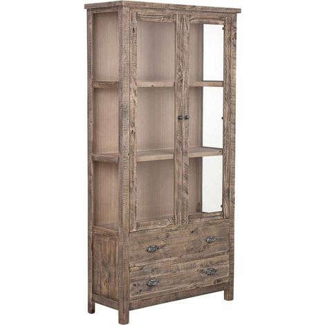 Vitrina de madera marrón 100x40x200h cm (1/5)