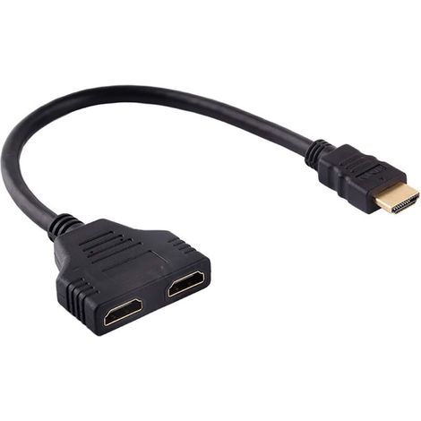 HDMI Cable Splitter 1080P HDMI Male to Dual HDMI Female 1 to 2 Way Splitter Adapter Cable for HDTV, LCD Monitor and Projectors