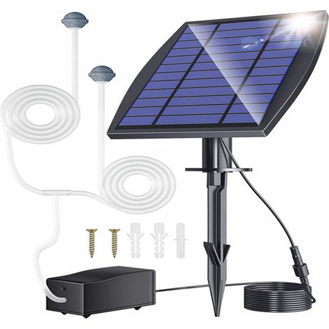 Solar Air Pump with 3 Working Modes 6.7x7.55 Inches Solar Panel for Aquariums Ponds and Emergency Oxygen Increase (1/5)