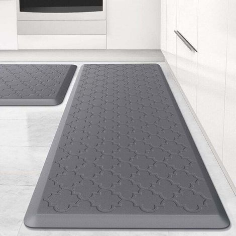 Lot de 2 Tapis de Cuisine rembourrés Anti-Fatigue, imperméables, antidérapants, ergonomiques en Mousse, Tapis Debout pour Cuisine, Sol, Bureau, évier,4475CM+44120CM