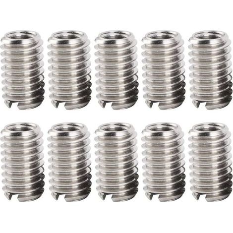 Insert fileté inox M6 mâle → M4 femelle 10 mm - lot de 10 (AISI 303) (1/5)