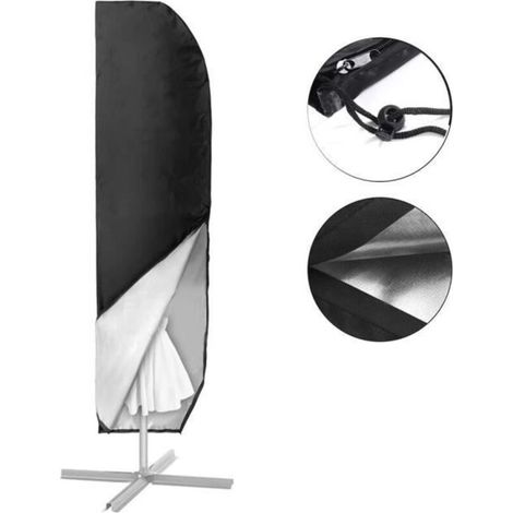 UV-Resistant 420D Oxford Fabric Offset Umbrella Cover - Black (1/4)