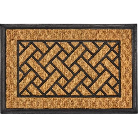 Zerbino in cocco, con motivo intrecciato e cornice, 60x40 cm (1/4)