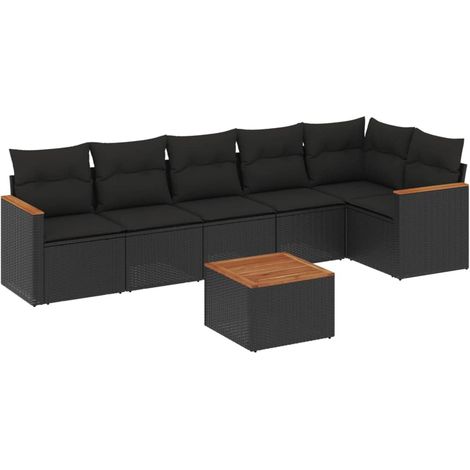 Maison Exclusive - Patio Sofa Set 7 plaza Black (1/5)