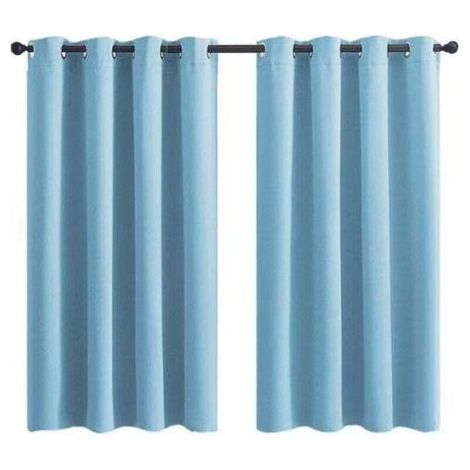 Verdunkelungsvorhang mit Ösen für Kinderzimmer - Einfarbig hellblau - 71 x 91 cm (28 x 36 Zoll) - 2 Paneele (SAMIMPORT-2011)