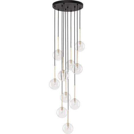 TK Lighting Nilos Schwarz Gold Hängelampe 42 cm (1/5)