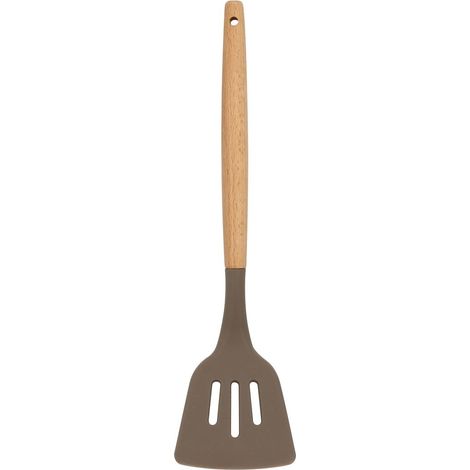 Spatule ajourée en silicone et manche en bois, ELIOTT (1/3)