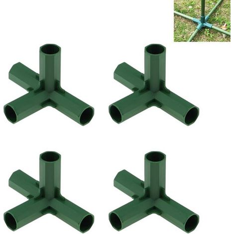 4 pièces - Tube en acier plastifié - Connecteur de treillis - Connecteurs - Accessoires d'étagère - Cadre de serre 16 mm - Connecteurs de construction - Connecteurs de jardin en plastique - Cadre robu (1/5)