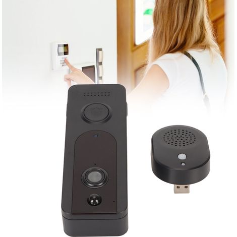 Sonnette vidéo avec caméra, interphone intelligent Wi-Fi pour la maison, surveillance à distance, reconnaissance humaine, vision nocturne haute définition. (1/5)