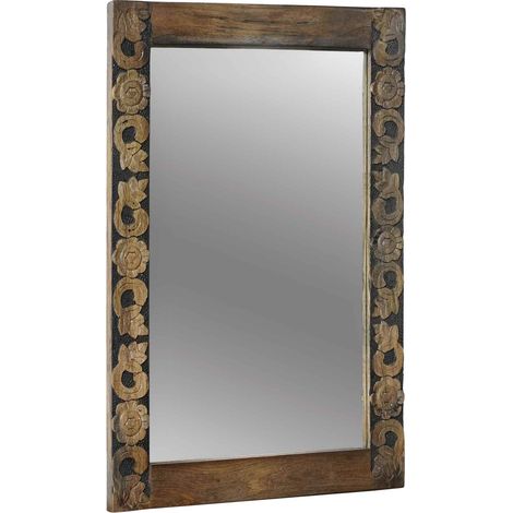 Specchio da parete Rettangolare Marrone Noce 70 x 50 cm vidaXL