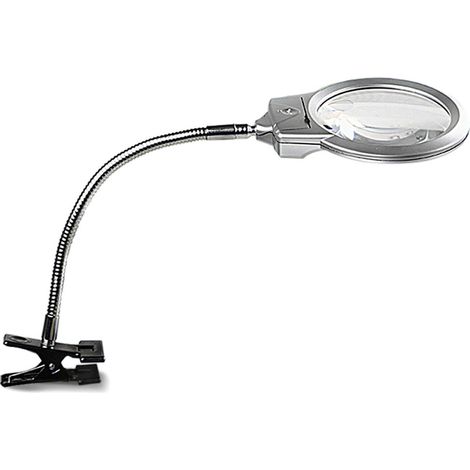 Loupe avec lumière, loupe à pince, loupe de table à clipser avec éclairage LED, pour la lecture, la peinture au diamant, le point de croix (1/5)