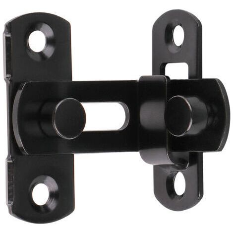 Verrou de porte à angle droit à 180 degrés Boucle Verrouillage de porte et fenêtre Verrouillage de porte coulissante Verrouillage de porte (Noir) (1/5)
