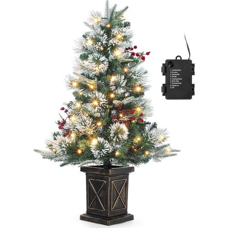Sapin de Noël LED Lumineux 90cm -78 Lumières LED blanc chaud,avec base (1/4)