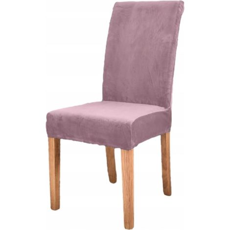 HOUSSE DE CHAISE EN VELOURS ROSE CLAIR ÉPAIS (1/5)