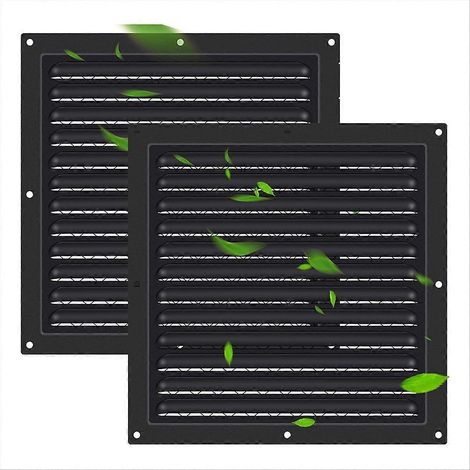 Set mit 2 Lüftungsgittern (25 x 25 cm) für Dachböden, Garagen oder Wohnhäuser. Wandmontierte Lüftungsgitter mit Schutz für Giebel und andere Dachböden. (1/5)