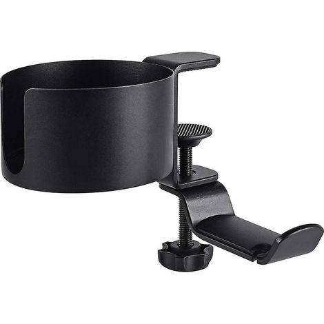 Porte-gobelet de bureau 2 en 1 avec support pour écouteurs, porte-gobelet anti-déversement pour bureau ou table. (1/5)