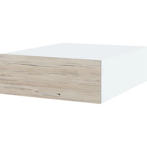 Meuble haut grande profondeur de cuisine Bellissi Noyer blanchi 1 porte relevable L 80 cm