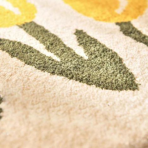 Tapis de salle de bain floral à bordure croisée, tapis absorbant, tapis antidérapant, tapis de toilette, tapis, paillasson, tapis en forme de tulipe, 4060CM. (1/5)