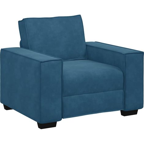 vidaXL Divano Sedia Blu 60 cm Velluto (1/5)