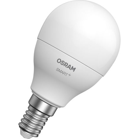 OSRAM Lampe LED intelligente  P40 mini boule E14, 4,9 W, ZigBee 3.0, blanc réglable 2 700-6 500 K, intensité variable, contrôle par application, Alexa