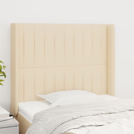 Kopfteil mit Ohren Creme 83x16x118/128 cm Stoff (1/5)