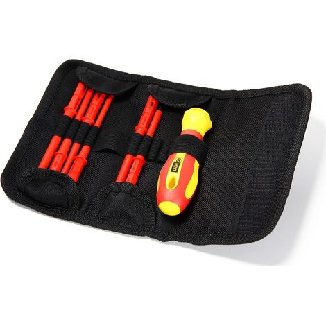 Jeu de tournevis isolés interchangeables RS PRO, Phillips, tête fendue, 7 pièces ( Prix pour 1 Kit )