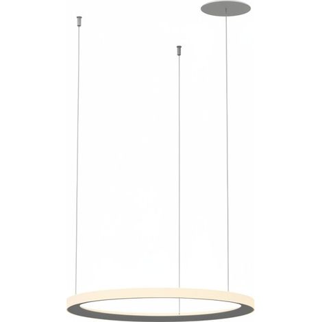 LEDS C4 Circular Suspension LED encastrée de 118 cm avec éclairage intégré, blanche, 72 W, 2700 K, à gradation Dali